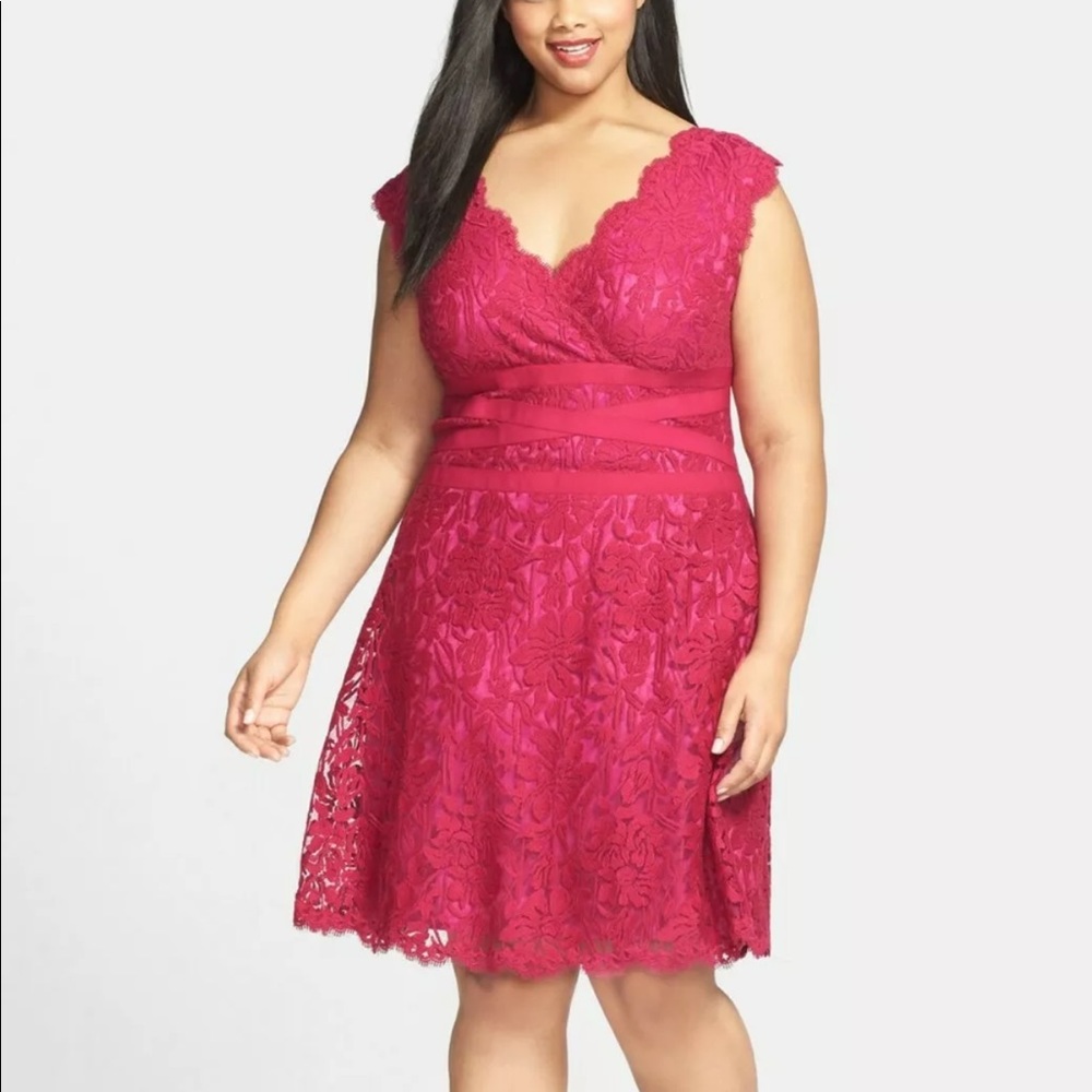Tadashi shoji too magenta pink cocktail dress 20Q